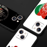 Étui de téléphone de luxe avec drapeau afghan pour iPhone 16 13 15 14 12 11 Pro MAX XR SE XS 7 8 Plus iPhone 15 14 Coque noire