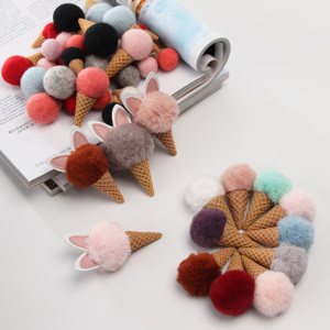 Broche artisanale en feutre de laine en forme de cornet de glace, décorations et accessoires créatifs pour fêtes, vente en gros pour cadeaux originaux - Product Image 6