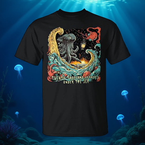 Camiseta Twenty Thousand Leagues Under The Sea para adultos, unisex, diseño gráfico negro - Product Image 3