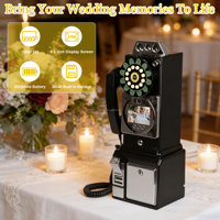 Livre d'or vidéo pour événements - Téléphone mural antique avec caméra pour photomaton de mariage, livre d'or vidéo pour mariage, téléphone de mariage