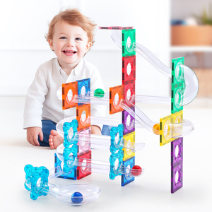 Usine ODM/OEM ABS En Plastique Marbre Run Tube Tuyau Jouet Transparent Tube Aimant Bloc Éducatif Magnétique Carreaux De Construction Pour Enfant - Product Image 1