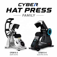 Mini presse à casquettes électrique automatique avec plaque chauffante incurvée et revêtue, base antidérapante, mode mémoire, pour transfert de vinyle sur casquettes