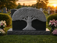 Monument funéraire en granit en forme d'arbre, style américain traditionnel, fabriqué au Vietnam, pour cimetière, en vente