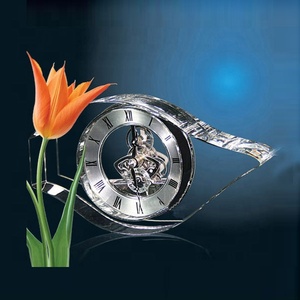 Thủy tinh thanh lịch pha lê Cristal bảng cổ điển đồng hồ quà lưu niệm Châu Âu rõ ràng đám cưới kinh doanh văn phòng quà tặng trang trí khắc - Product Image 2
