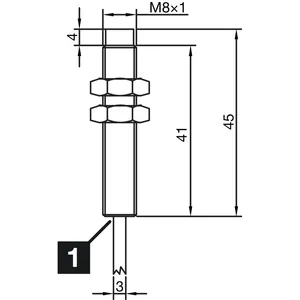 สายเคเบิล2C INS-M08-N04PS-2C ที่เชื่อมต่อเซ็นเซอร์อุปนัยเซ็นเซอร์ความใกล้ชิดอุปนัยพร้อมฉลาก CE - Product Image 1