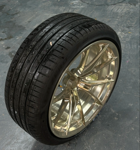 Nuevas Llantas de Aleación Forjadas de Perfil Cóncavo Profundo, Acabado Dorado Pulido, 18-22 Pulgadas, 5x114.3/5x120/5x112/6x139.7, Forjadas a Medida para Tesla - Product Image 1