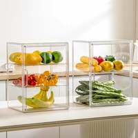 Vitrine de boulangerie empilable à 4 niveaux en PET transparent moulé par injection, avec porte coulissante, pour pain, pâtisseries, cupcakes et desserts