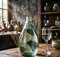 Bouteille en verre vide élégante en forme de goutte de 500 ml avec couvercles pour spiritueux, vin, liqueur, emballage cadeau, décoration, conteneur de stockage transparent de qualité supérieure