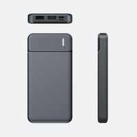 Batterie externe portable mince 10000 mAh avec logo personnalisé, technologie GaN, charge rapide 22,5 W, USB Type-C et Micro USB, pour usage extérieur, promotionnelle pour entreprises