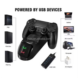 Base de <span class=keywords><strong>cargador</strong></span> de batería portátil para Gamepad dual, soporte recargable para <span class=keywords><strong>PS4</strong></span>, estación de carga de fuente de alimentación, 2 unidades - Product Image 3