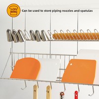 Sanneng Baking SN4242 Brosse à décapiner les douilles de pâtisserie, Gobelet doseur, Support de rangement, Égouttoir pour poches à douille, Organisateur de cuisine Chine