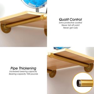 12-Inch Vàng Công Nghiệp Ống Quần Áo Giá Nhiệm Vụ Nặng Nề Cổ Điển Kim Loại May Mặc Khung Cho Tủ Quần Áo Quần Áo Hiển Thị Áp Suất Thấp - Product Image 3