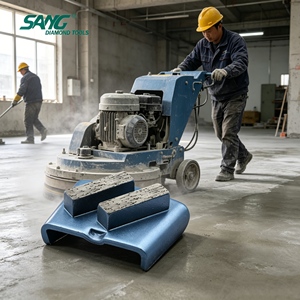 Bloc abrasif diamanté personnalisable SANG pour le meulage des sols en béton, forme trapézoïdale - Product Image 1