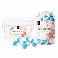 Bombes de bain effervescentes en gros aux pétales de rose, 30g, 200 pièces, cadeau spa avec protéines de soie et pétales de rose