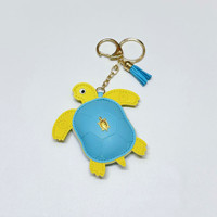Offre Spéciale femmes sac à dos en cuir pendentif mignon Animal porte-clés porte-clés à la main en cuir Pu Kawaii tortue porte-clés