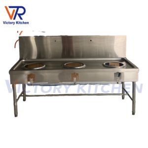 Table de cuisson commerciale VCT 3 brûleurs Kwali en acier inoxydable, compatible gaz GPL, chauffage rapide, protection anti-extinction de flamme - Product Image 1