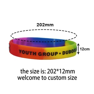 Bracelet coloré Youmigift pas cher, bracelet en silicone de haute qualité, bracelet personnalisé à thème de fête coloré segmenté - Product Image 4