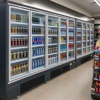 Réfrigérateur commercial à 3 portes avec refroidissement par air, grande capacité, pour jus et eau, supermarché, LED, dégivrage automatique, R290