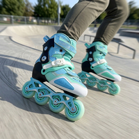 Patins à roulettes ajustables pour enfants, 4 roues, roulements ABEC-7, cadre en aluminium CNC, roues en PU cristal PP, rollers pour jeunes, semelles supplémentaires