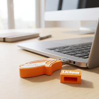 Clé USB en caoutchouc souple PVC en forme de maïs 4 Go Orange avec logo personnalisé et porte-clés de stockage