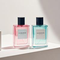 Flacon de parfum vide rectangulaire transparent sur mesure, 30 ml, 50 ml, flacon de parfum carré rechargeable en verre avec bouchon pompe pour voyage