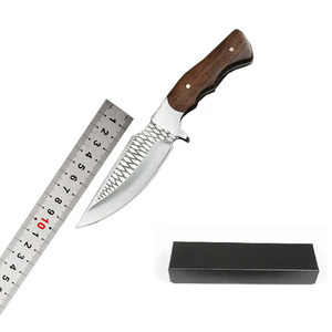 مخصص ورجل من الفولاذ المقاوم للصدأ بالكامل تانغ شفرة ثابتة للبقاء على قيد الحياة الصيد التخييم مع غمد الجلد - Product Image 2