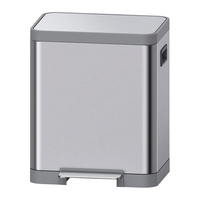 Jiangmen Factory Wholesale Cubo de almacenamiento tipo prensado de acero inoxidable 410 Cubo de almacenamiento de doble compartimento Papelera de clasificación y reciclaje de cocina