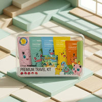 LG Minis pokemon Ensemble de toilette de voyage pour enfants Brosse à dents en plastique Dentifrice Shampoing Gel douche Kit d'hygiène portable Anime Cartoon KR