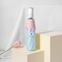 Parapluie pliable de haute qualité, léger, coupe-vent, coloré, résistant aux UV, frais, triple pliage, double usage soleil et pluie