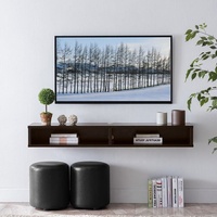 Meuble TV mural simple en bois, console de divertissement suspendue, support TV flottant