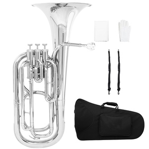 Tuba à trois clés nickelée en Si bémol pour baritone et ténor - Product Image 4