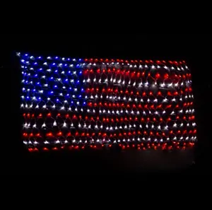 美国国旗发光二极管网灯110v圣诞灯110V渔网灯