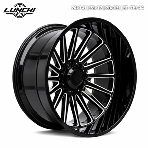ล้ออัลลอยด์แบบดิสลึกสำหรับออฟโรด ขนาด 24x14 22x12 20x12 สีดำเงา ขอบกัดลาย 8x165.1 6x139.7 สำหรับรถบรรทุก 4x4 สำหรับรถจี๊ป สำหรับรถดอดจ์ ขายส่ง - Product Image 1