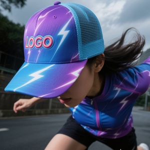 Custom Lightning 5 Panel Sporty Structured Baseball <b>Cap</b> Custom Logo Digital Sublimation Printing 100% Cotton Canvas Fabric - Product Image 2