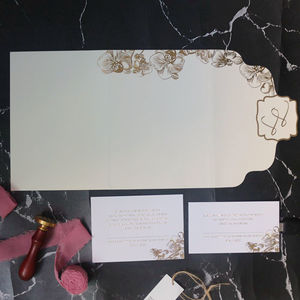 Invitations de fête pliables en or rose, cartes en acrylique, cartes RSVP personnalisées, cartes de remerciement - Product Image 6