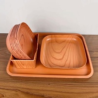 Assiette simple en plastique imitation bois pour os et restes, idéale pour la maison et le commerce, pour le thé de l'après-midi, les fruits et les noix