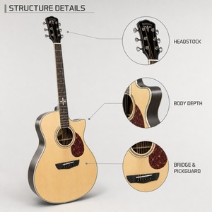 جيتار صوتي للعزف الاحترافي بسطح علوي من خشب التنوب الصلب وجسم من خشب الورد D4A - Product Image 3