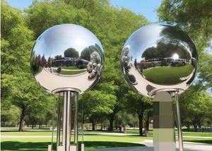 Escultura moderna personalizada de acero inoxidable, escultura grande de acero inoxidable para exteriores, esferas huecas de acero inoxidable para mirar - Product Image 5