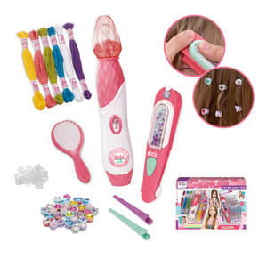 Bijoux pour cheveux pour enfants, accessoires de décoration scintillants, pinces, perles, appareil et machine à tresser les cheveux, kit d'outils de coiffage - Product Image 1