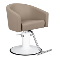 Fauteuil de Barbier Doré en Cuir Beige Haute Densité - Mobilier de Coiffure Haut de Gamme pour Coiffeurs Exigeants