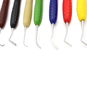 Juego de instrumentos de resina dental de 7 piezas con mangos coloridos para restauración dental y herramientas de odontología estética - Product Image 3