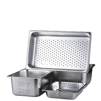 Peralatan Dapur Baja Anti Karat Gaya Amerika GN 1/3 Pan Perlengkapan Hotel & Restoran Wadah Makanan Gastronorm GN PAN