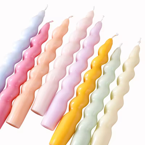 Macaron Cute Wind Twisted Long Rod Banquet Smokeless Spiral <b>Candle</b> Holiday Party Layout Threaded Soybean Home Decoration - Product Image 5