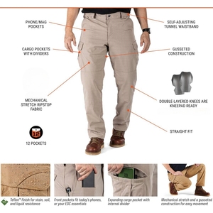 <span class=keywords><strong>Pantalon</strong></span> cargo tactique personnalisable à double genouillère pour homme, <span class=keywords><strong>kaki</strong></span>, Ix9, pour le travail, la sécurité, l'entraînement, la chasse, les activités de plein air, coupe droite, taille moyenne, imperméable, 74369 - Product Image 3