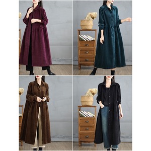 2025 all'ingrosso autunno e inverno nuova moda retrò letterario velluto a coste semplice <span class=keywords><strong>giacca</strong></span> da donna a maniche lunghe - Product Image 3