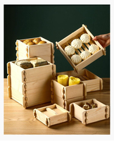 Kit de paniers en bois J9 pour la cuisson de bébé Bao Bun Dim Sum Riz Potsticker Cuisson à la vapeur Chinois Asiatique Panier à vapeur en bois