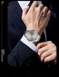 Reloj con calendario, luz nocturna, resistente al agua, reloj de negocios para hombre, reloj de cuarzo informal de lujo con correa de acero inoxidable, reloj inteligente, reloj Role - Product Image 2