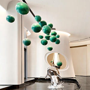 Роскошный зеленый декоративный шар из нержавеющей стали полая Сфера с отверстием для подвешенного искусства или внутренней отделки - Product Image 2