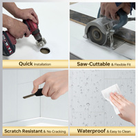 Panneaux muraux de douche SMC en gros d'usine, kit de 3 panneaux étanches pour la rénovation de salle de bain