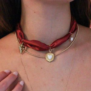 Collana con sciarpa a stella a cinque punte e collana con ciondolo in acciaio inossidabile colorato da donna - Product Image 2